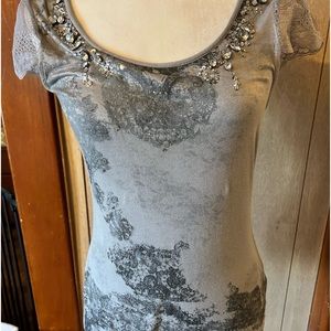 Lace/Beaded Detailed Shirt